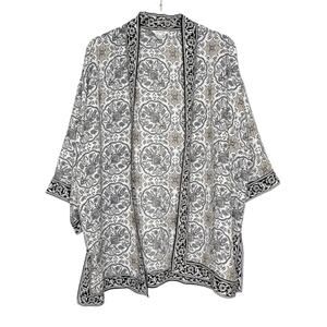 MAX Studio Open Patterned Kimono Cardigan Large